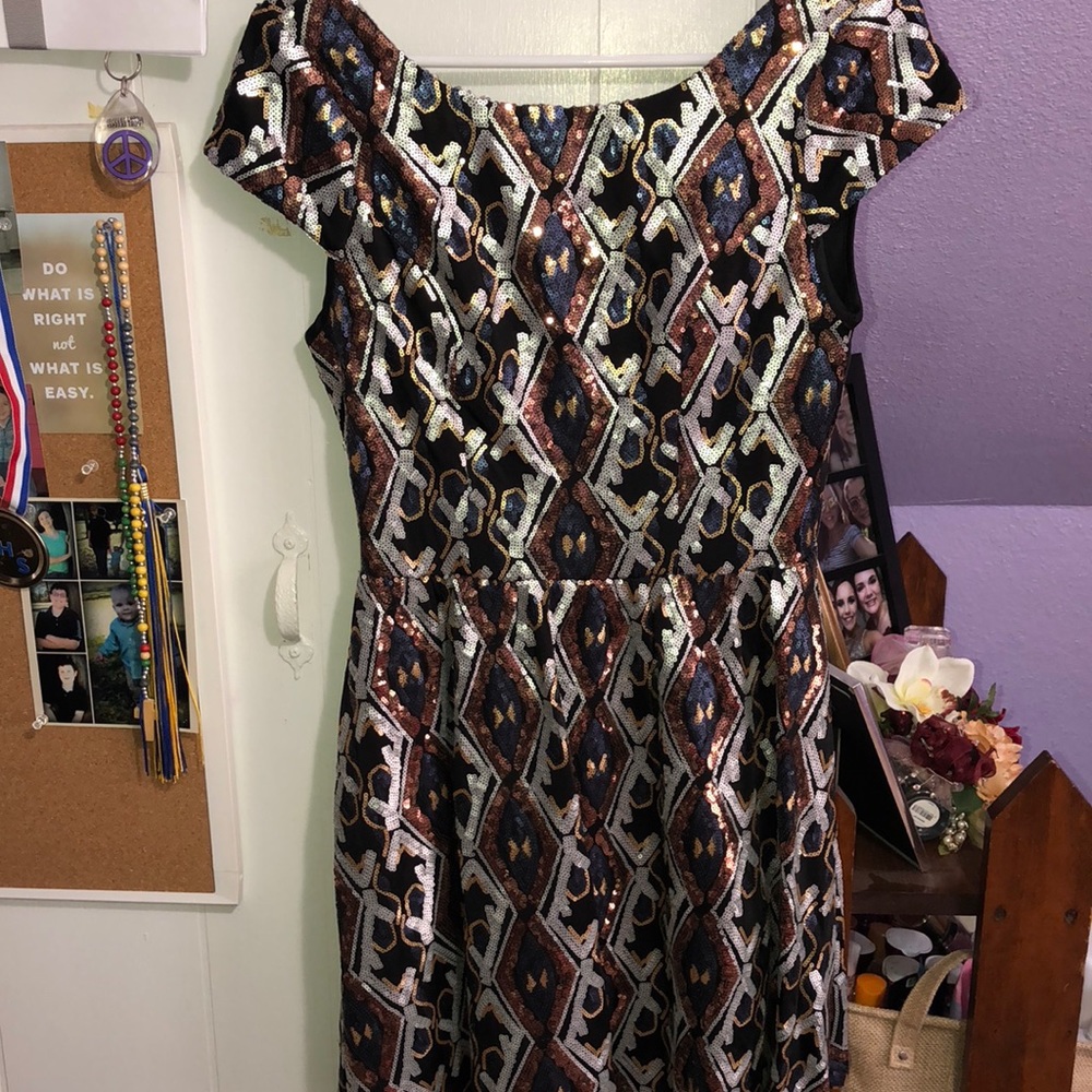 Sequined Skater Dress